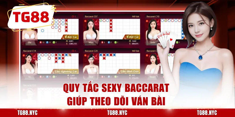 Quy tắc Sexy Baccarat giúp theo dõi ván bài